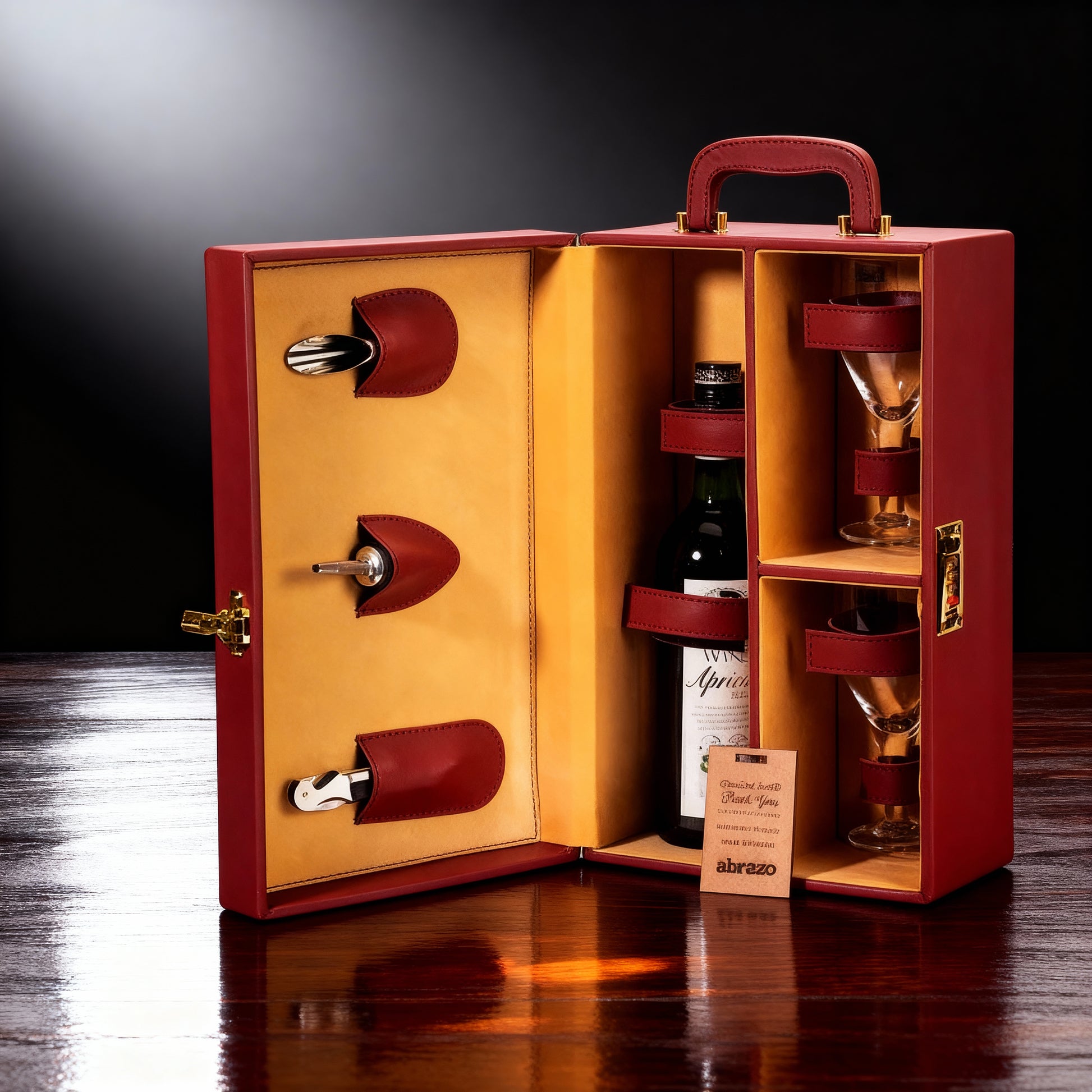 Abrazo Wine Set | Leatherette Box | Barset | Bar Tool Set (Wine)