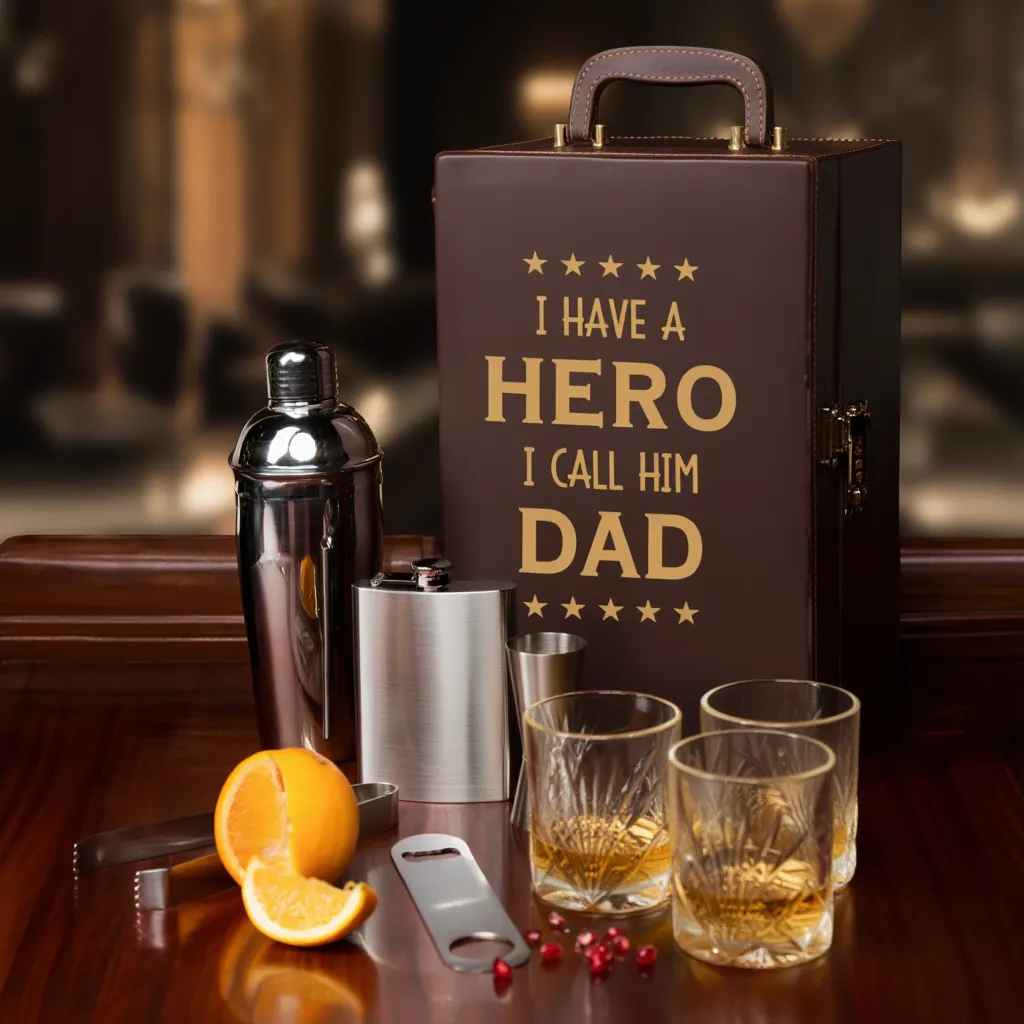 Dad is my Hero - Portable Compact Bar Tools Set - 8 Piece Set