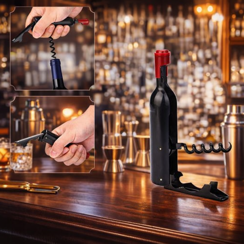 Abrazo 2-in-1 Wine Opener Corkscrew with Bottle Opener | Waiter Style