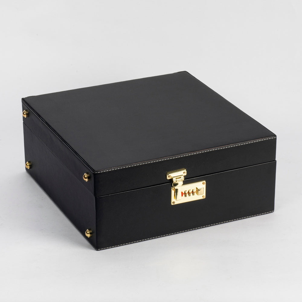 Classic Portable Bar Tools Set - Fine Black Leatherette - 12 Piece Set - Abrazo