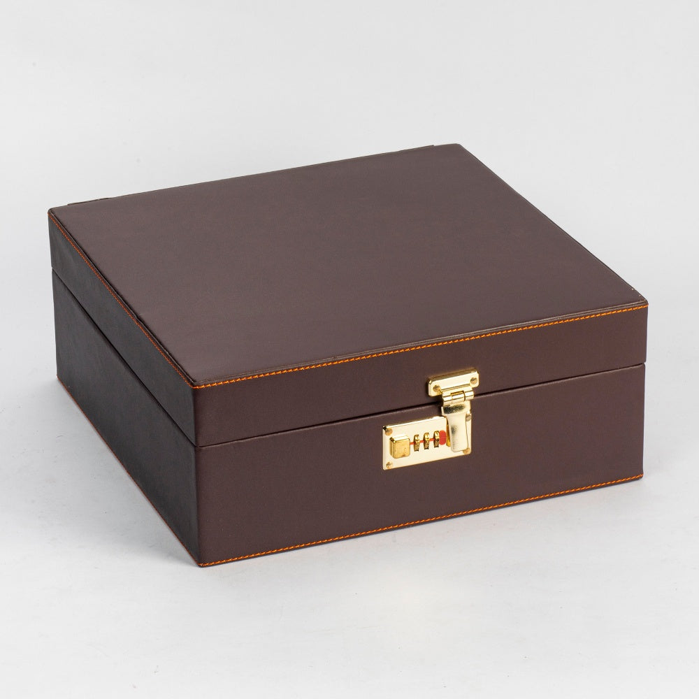 Image of Classic Portable Bar Tools Set - Brown Leatherette - 12 Piece Set - Abrazo