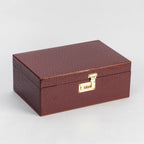 Portable Bar Tools Set - Brown Croc Print Leatherette - 8 Piece Set - Abrazo