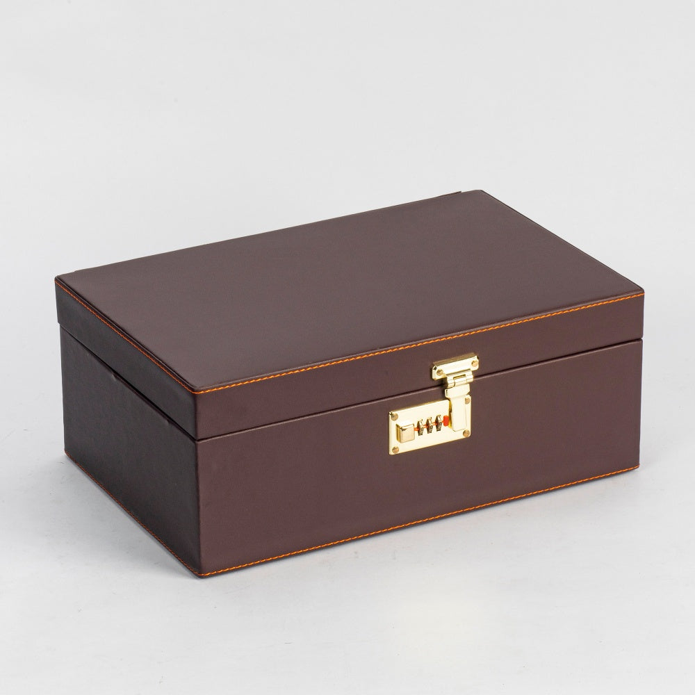 Image of Portable Bar Tools Set - Brown Leatherette - 8 Piece Set - Abrazo