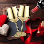 abrazo Stainless Steel  Wine Glasses 350 ml set of 2, Unbreakable Wine Glass Goblets, Gift for Men and Women, Party Glasses - 350 ml (Gold) - Abrazo