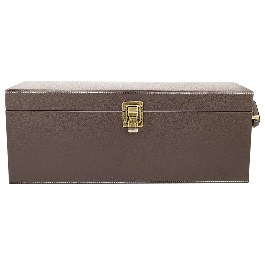 Portable Bar Tools Set - Brown Leatherette - 5 Piece Set - Abrazo