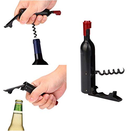 Abrazo 2 in 1 Shape of Red Wine Opener Wine Corkscrew Waiter Bottle Opener Beer Cap Opener Kitchen Tools Visit the abrazo Store - Abrazo