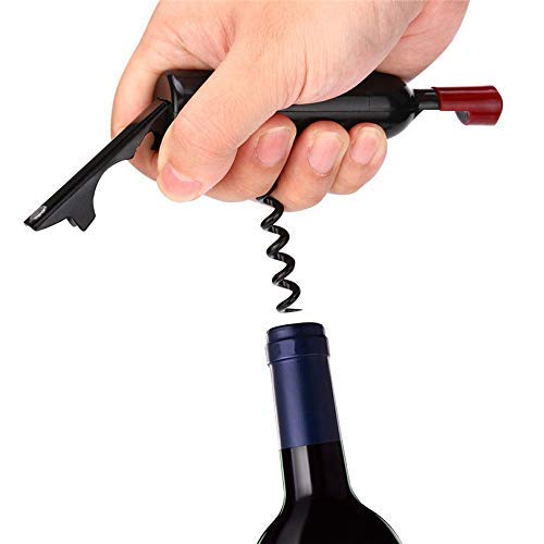 Image of Abrazo 2 in 1 Shape of Red Wine Opener Wine Corkscrew Waiter Bottle Opener Beer Cap Opener Kitchen Tools Visit the abrazo Store - Abrazo
