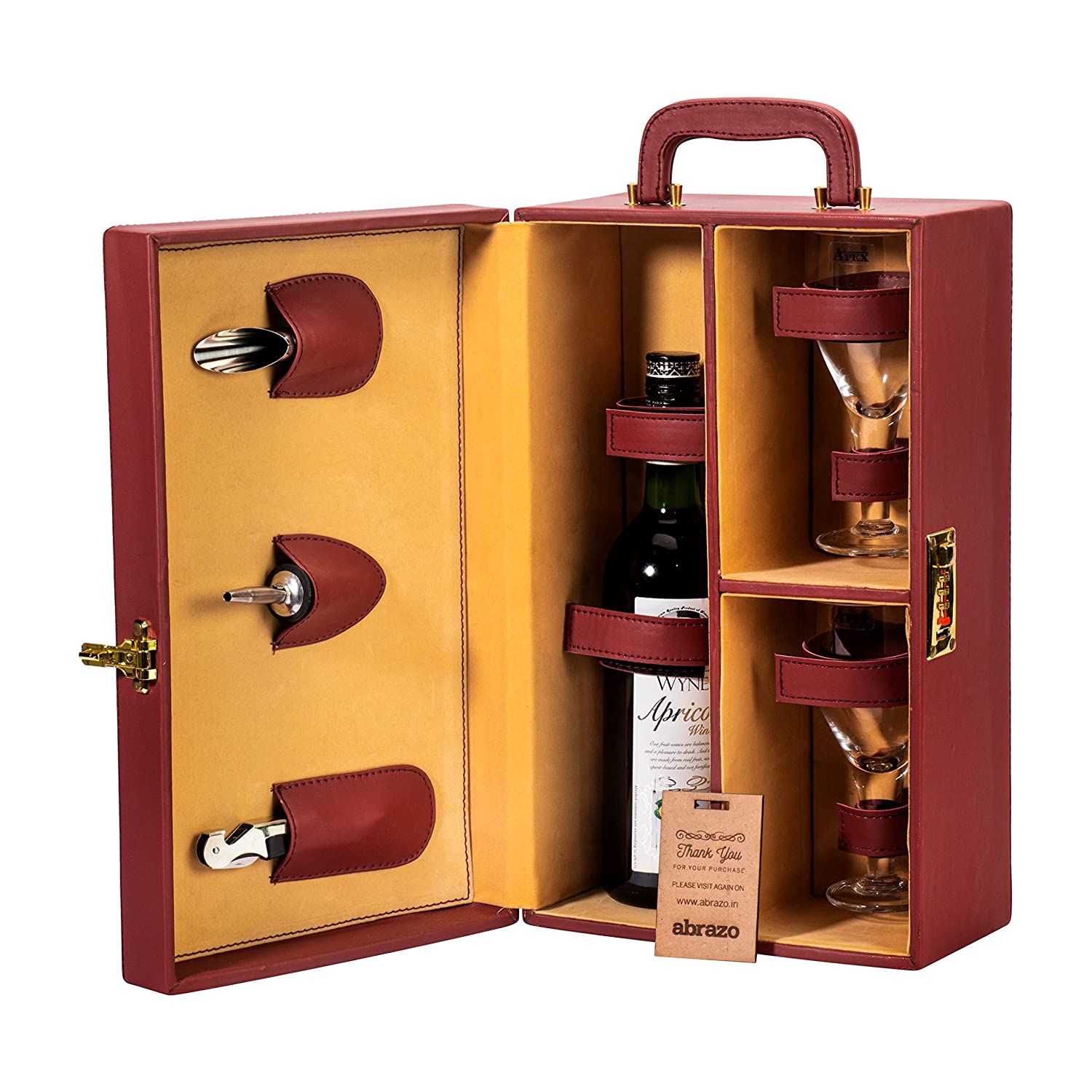 Image of Abrazo Wine Set | Leatherette Box | Barset | Bar Tool Set (Wine) - Abrazo