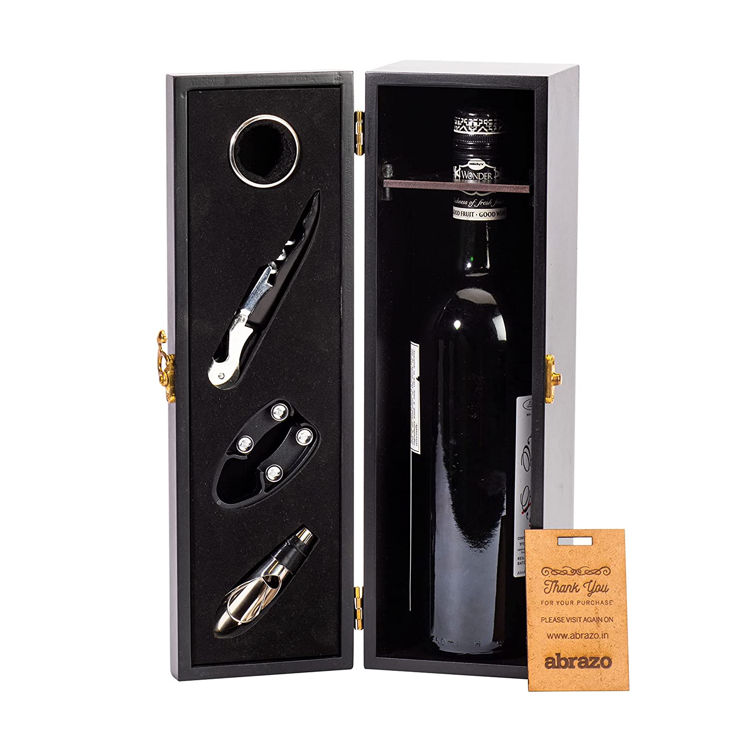 Image of Abrazo Wine Case | Wine Set | Bar Set | Bar Accessories | Barset | Black - Abrazo