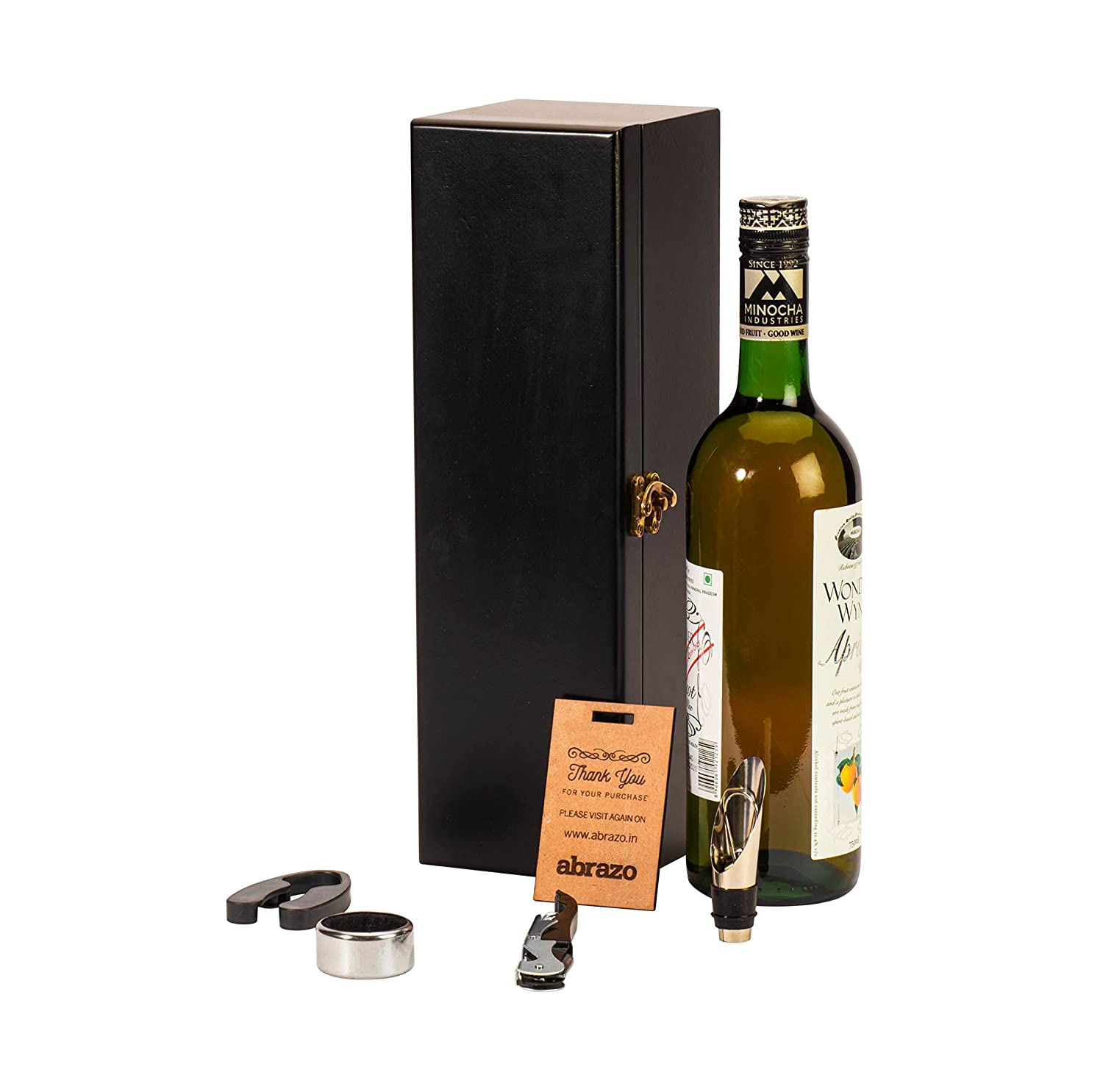Image of Abrazo Wine Case | Wine Set | Bar Set | Bar Accessories | Barset | Black - Abrazo