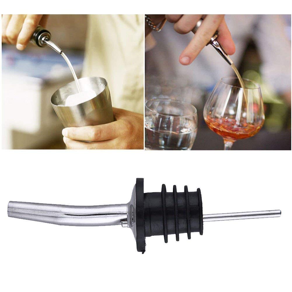 Image of Abrazo Metal Bottle Pourer Spouts Stainless Steel Wine-Free-Flow Dispenser Set of 4 Pieces - Abrazo