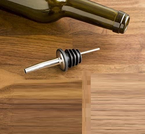Image of Abrazo Metal Bottle Pourer Spouts Stainless Steel Wine-Free-Flow Dispenser Set of 4 Pieces - Abrazo