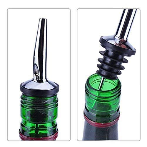 Image of Abrazo Metal Bottle Pourer Spouts Stainless Steel Wine-Free-Flow Dispenser Set of 4 Pieces - Abrazo